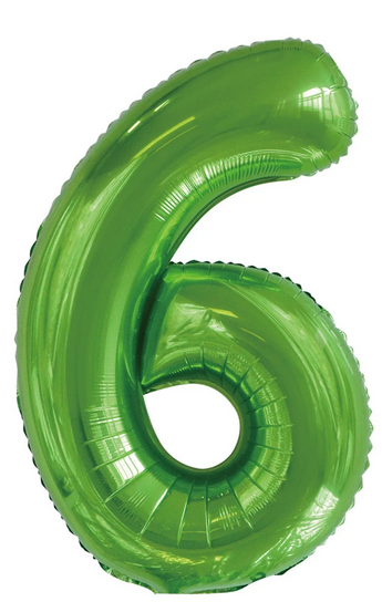Number 6 – 34″ Foil Balloon – Metallic Green – OneStopVendor – OSV